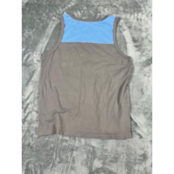 Volcom Men’s Tank Top Size M Brown Blue Two Tone Sleeveless Shirt Exc - Picture 3 of 7